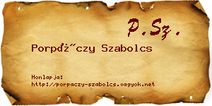 Porpáczy Szabolcs névjegykártya