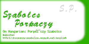 szabolcs porpaczy business card